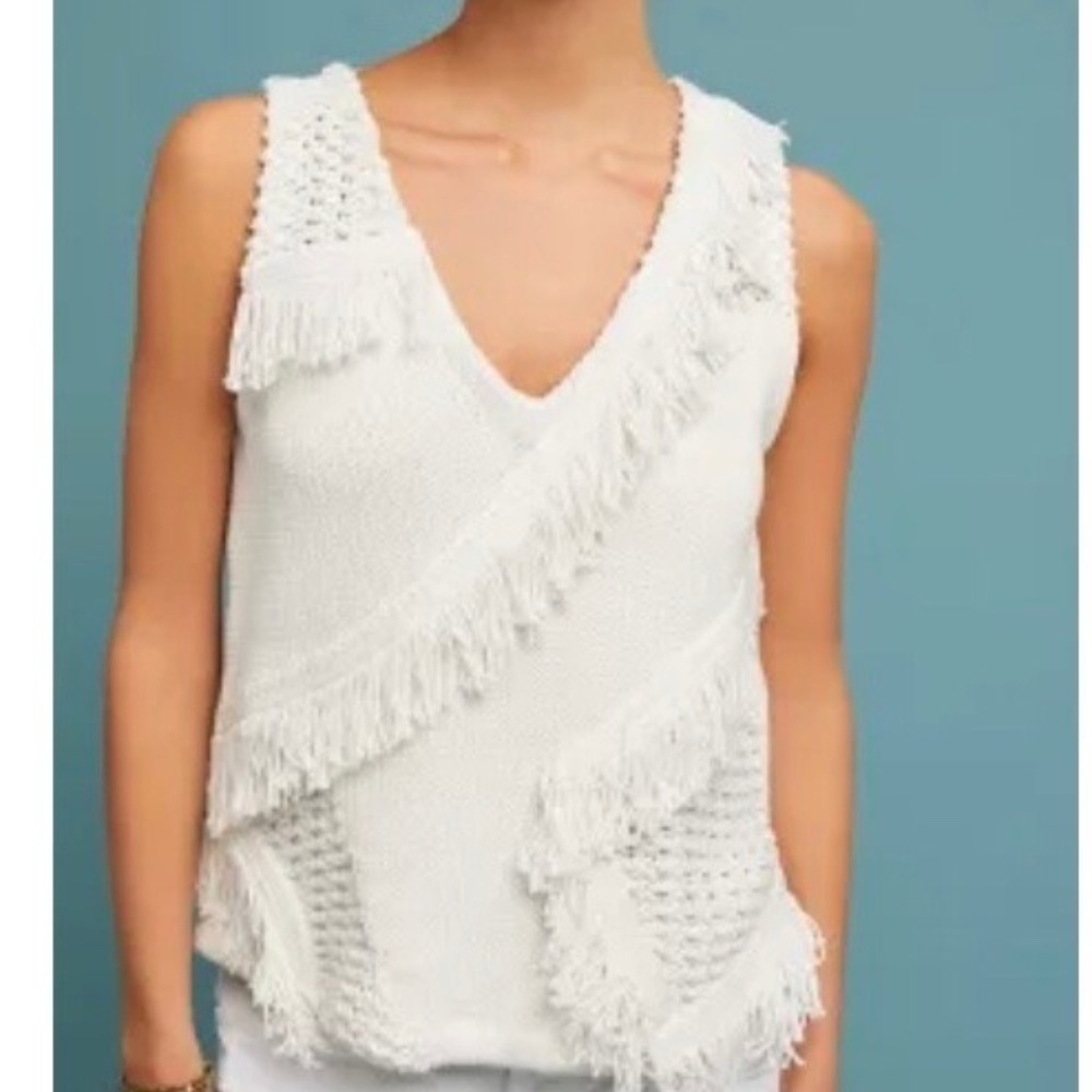 Anthropologie Pacific Fringed Tank Top Size M boho style